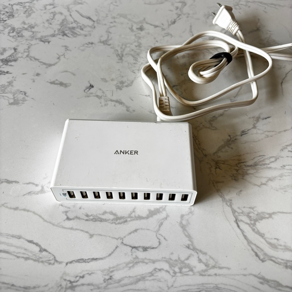 Anker White 10-Port USB Charging Station